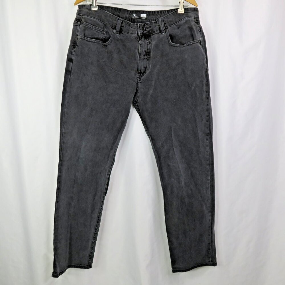 Rip Curl Jeans Mens 36 x 30 Black Slim Fit Stretch Denim Pants
